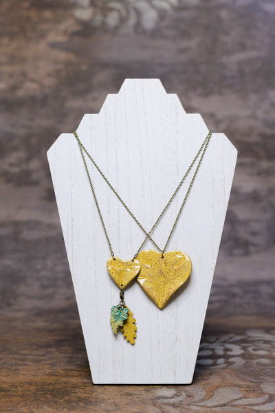 Yellow Heart/Leave Necklace