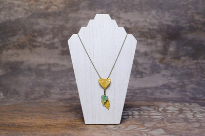 Yellow Heart/Leave Necklace