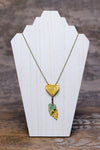 Yellow Heart/Leave Necklace