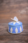 Blue & White Lidded Butterfly Jar [SOLD] $65.00