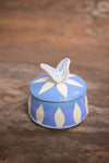 Blue & White Lidded Butterfly Jar [SOLD] $65.00