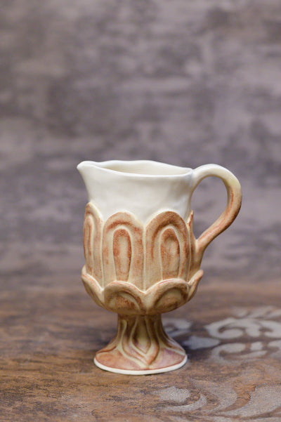 Cinnamon Cream Carved Little Jug