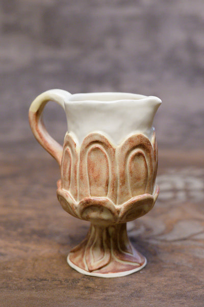 Cinnamon Cream Carved Little Jug