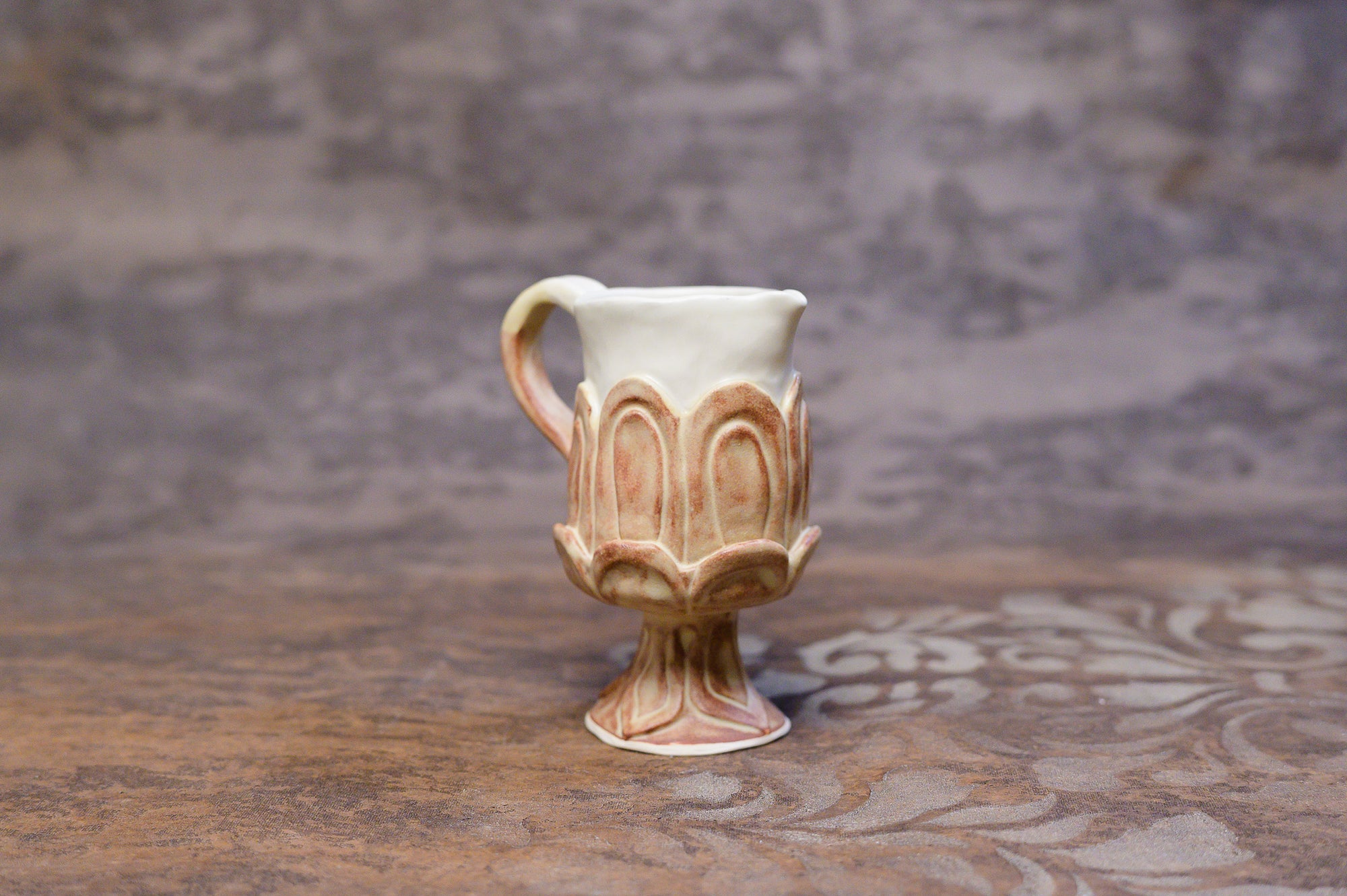 Cinnamon Cream Carved Little Jug