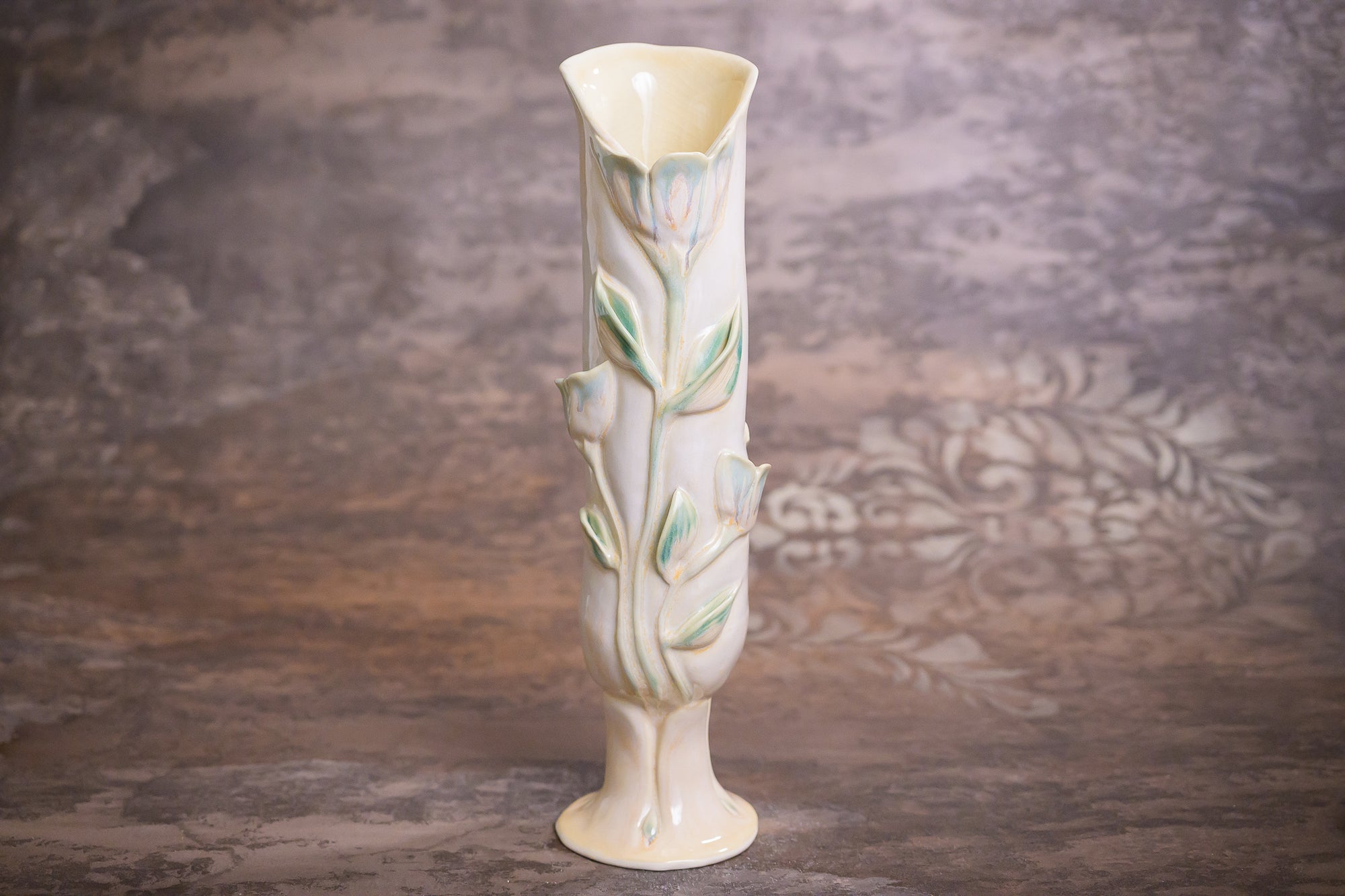 Botanical Vase Relief -Tall [SOLD] $195.00