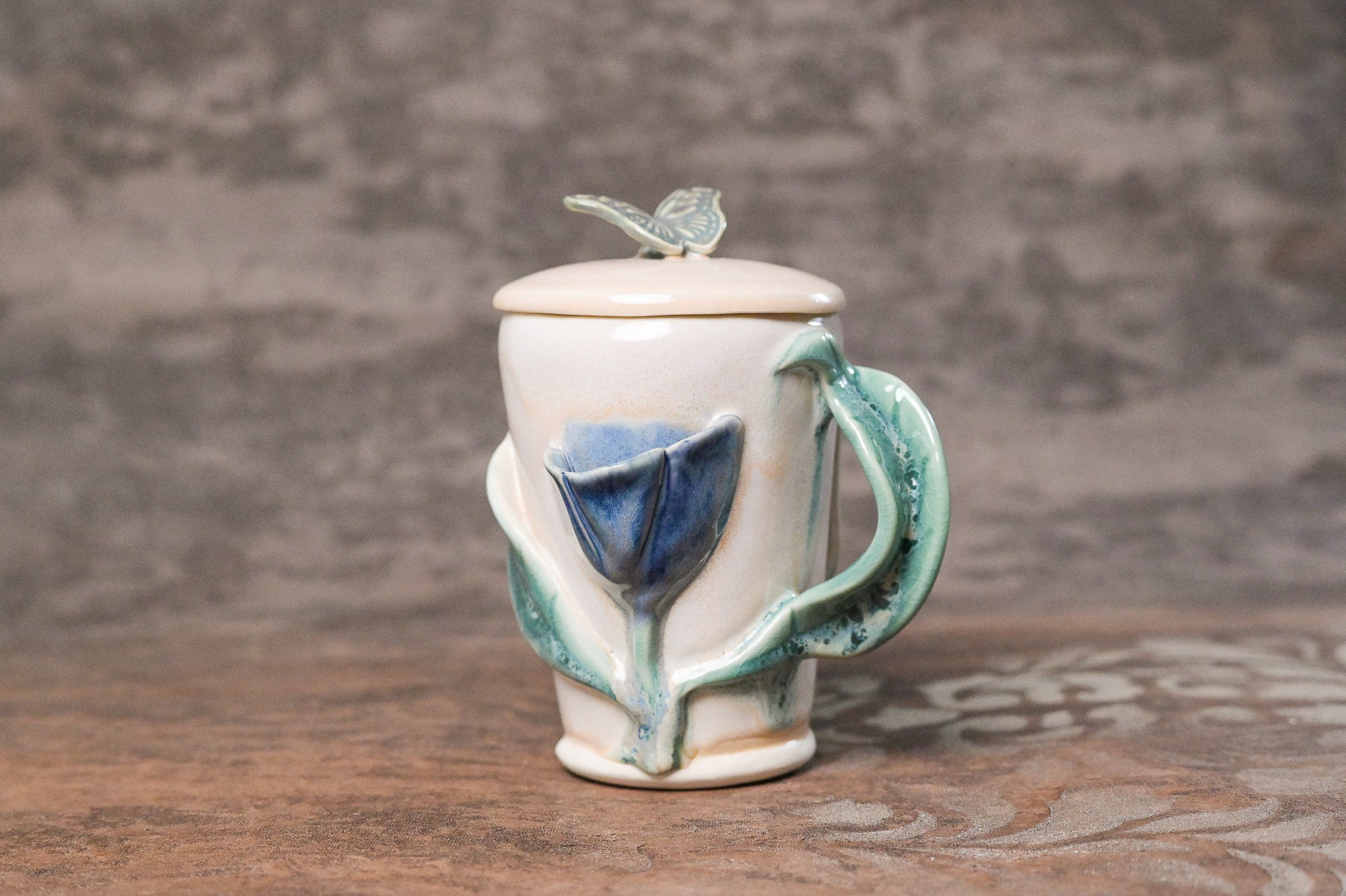 Lidded Botanical Mug