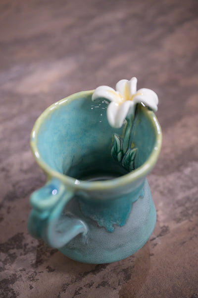 White Flower Tea Mug