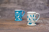 White + Turquoise Sgraffito Mug [SOLD] $55.00