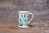 White + Turquoise Sgraffito Mug [SOLD] $55.00