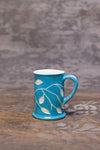 White + Turquoise Sgraffito Mug [SOLD] $55.00