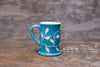 White + Turquoise Sgraffito Mug [SOLD] $55.00