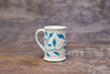 White + Turquoise Sgraffito Mug [SOLD] $55.00